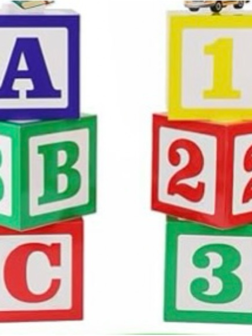 Colorful ABC & 123 Party Blocks Decoration - Multicolor